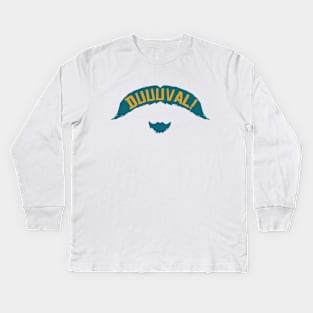 DUUUVAL Mustache - White Kids Long Sleeve T-Shirt